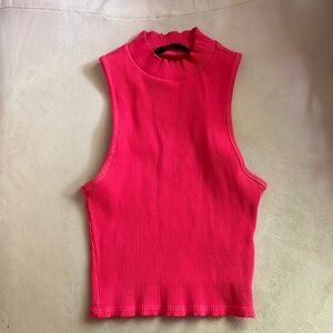 Pink tight top, super flattering